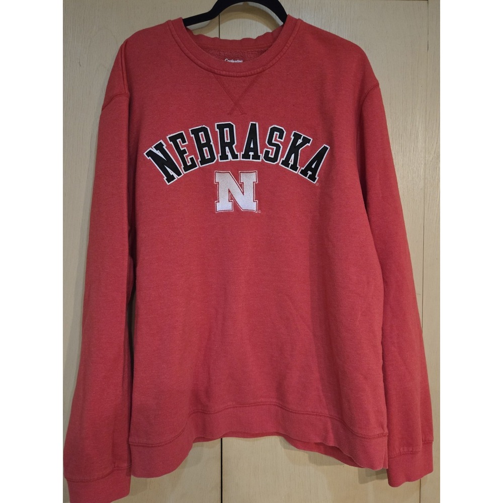 Nebraska Cornhuskers NCAA Crewneck Sweatshirt Men's XL Red Embroidered Logo